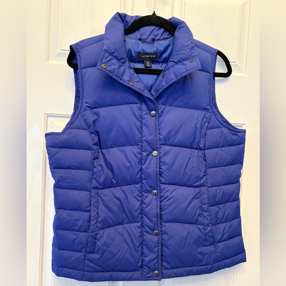Lands' End purply Blue Quilted Puffer Vest Size M 10-12 - Picture 1 of 5